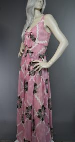 1960s Pink Print Gown