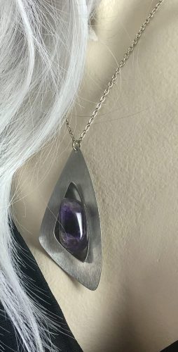 steel and amethyst necklace